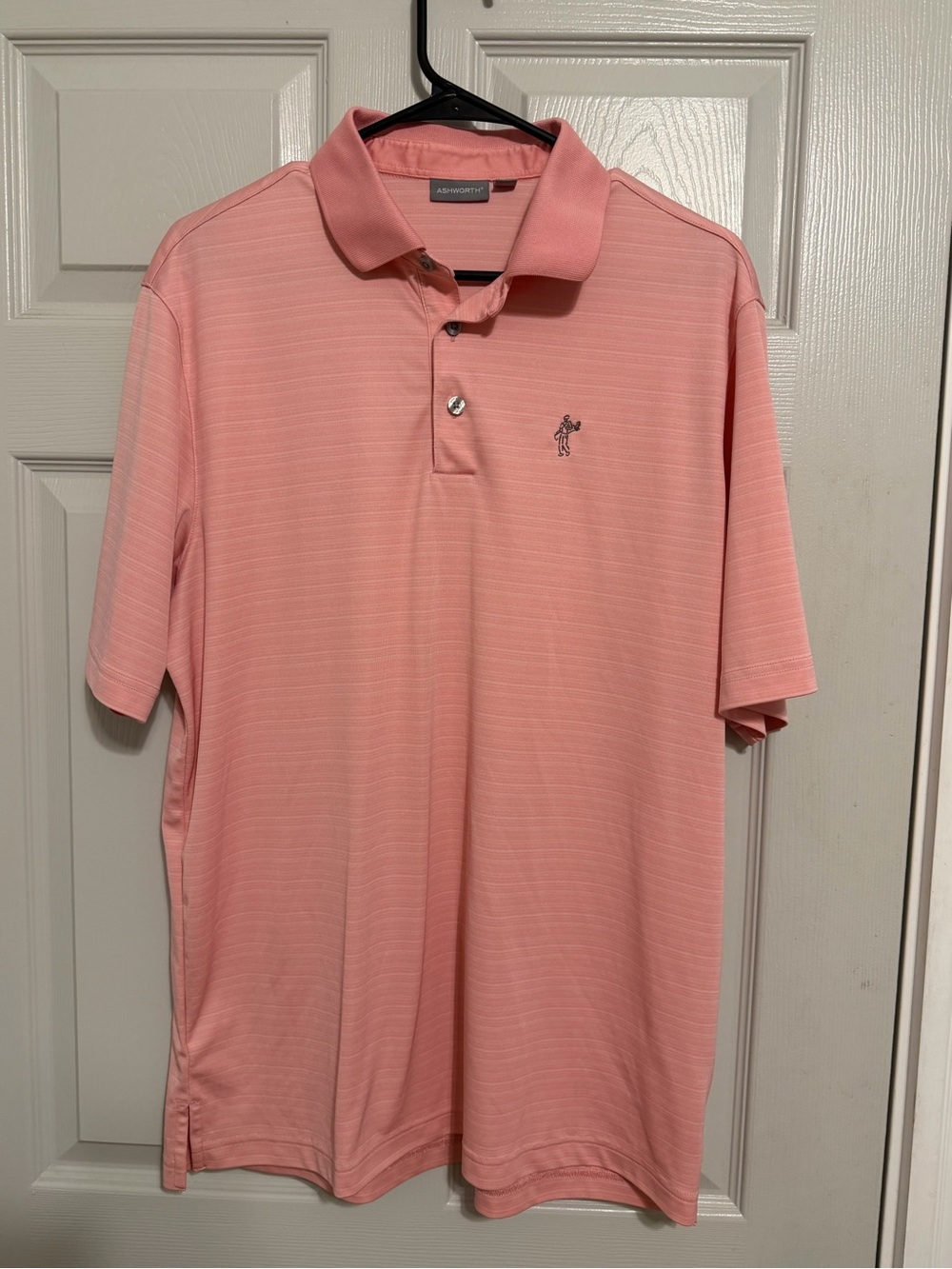Ashworth Men's Coral Pink Short-Sleeve Polo